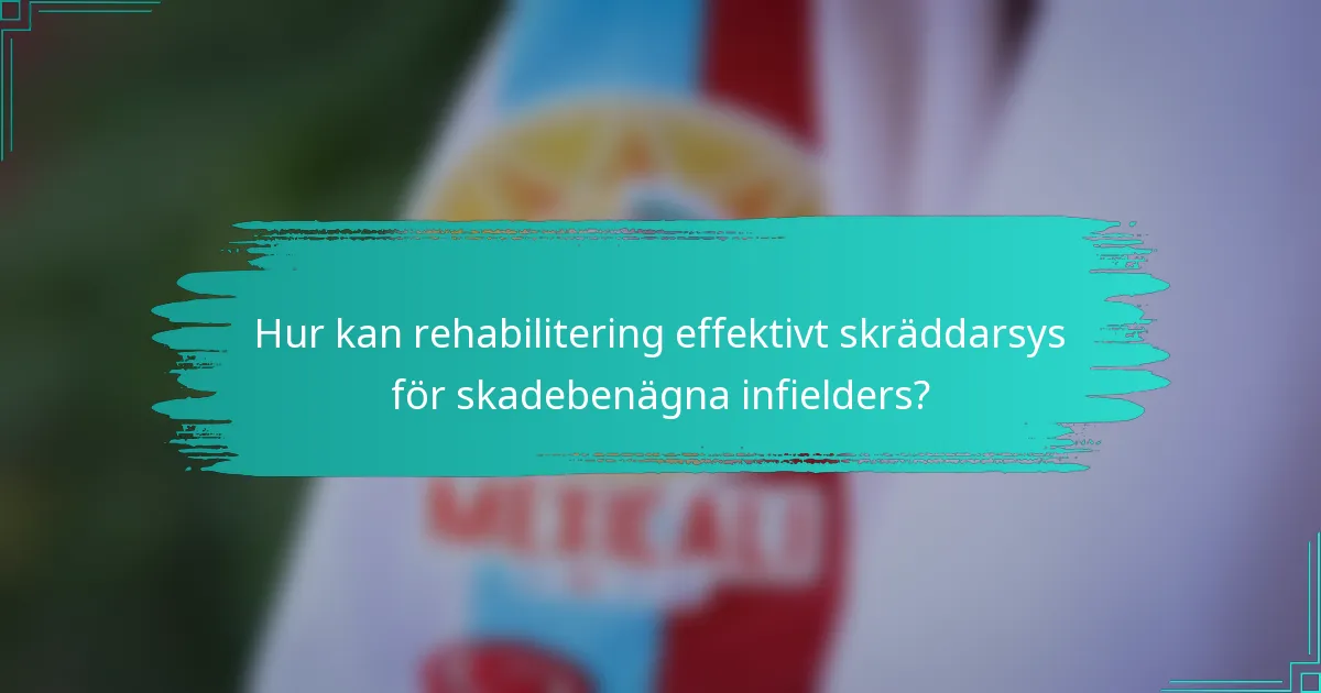 Hur kan rehabilitering effektivt skräddarsys för skadebenägna infielders?