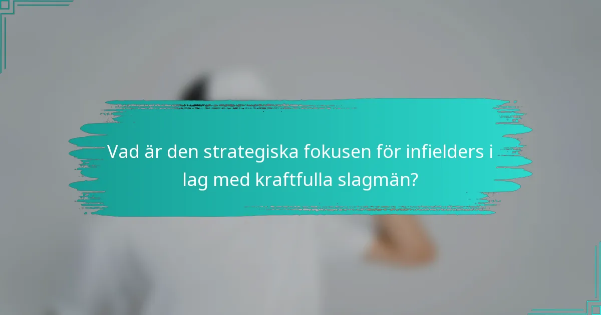 Vad är den strategiska fokusen för infielders i lag med kraftfulla slagmän?