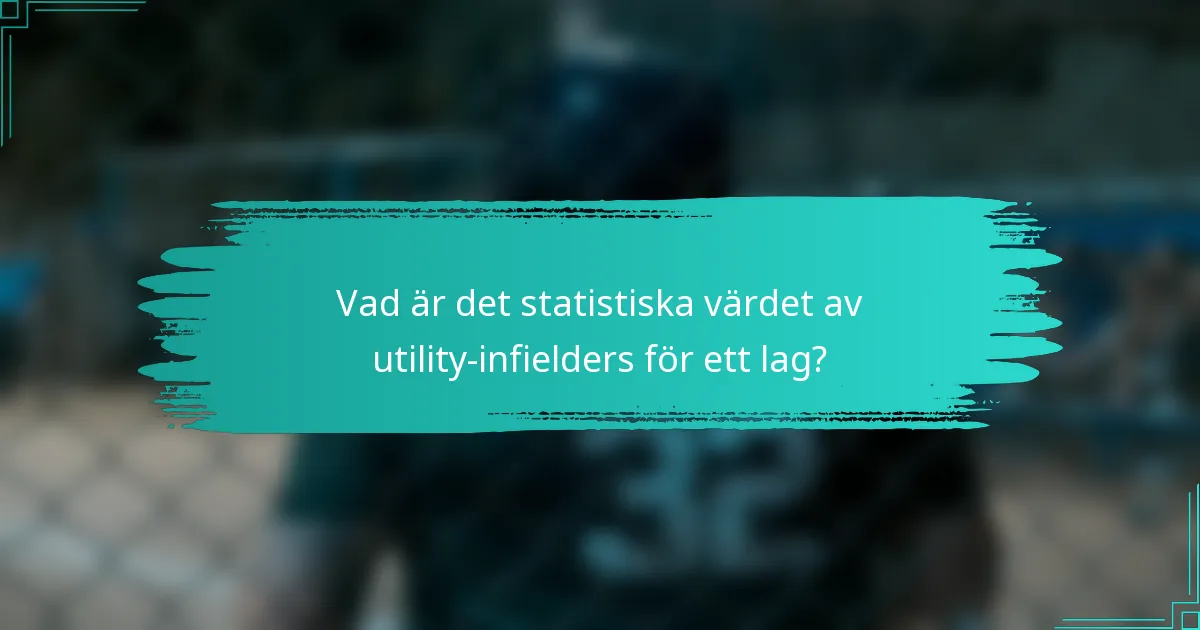 Vad är det statistiska värdet av utility-infielders för ett lag?