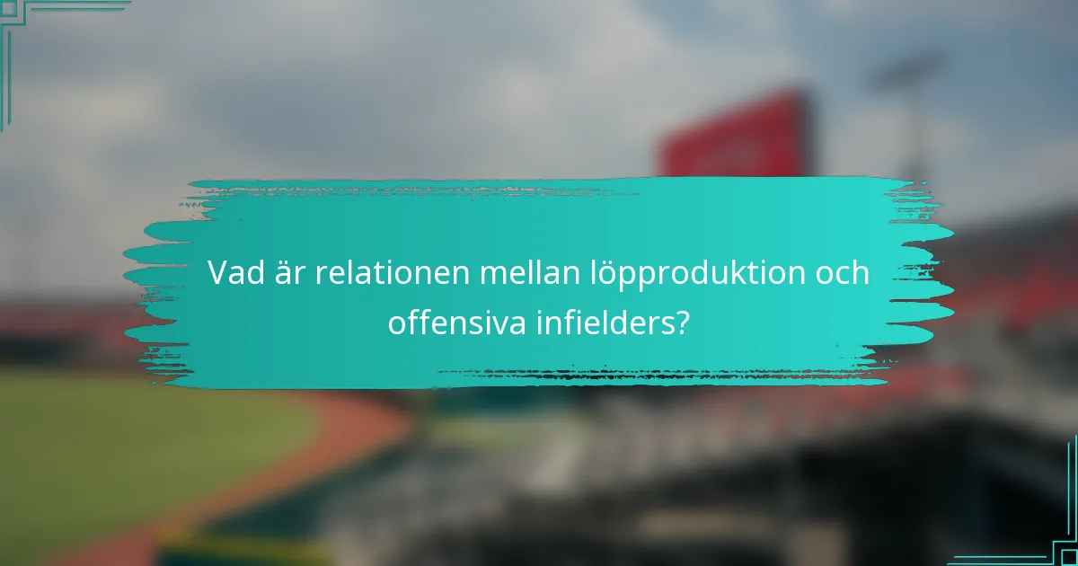 Vad är relationen mellan löpproduktion och offensiva infielders?